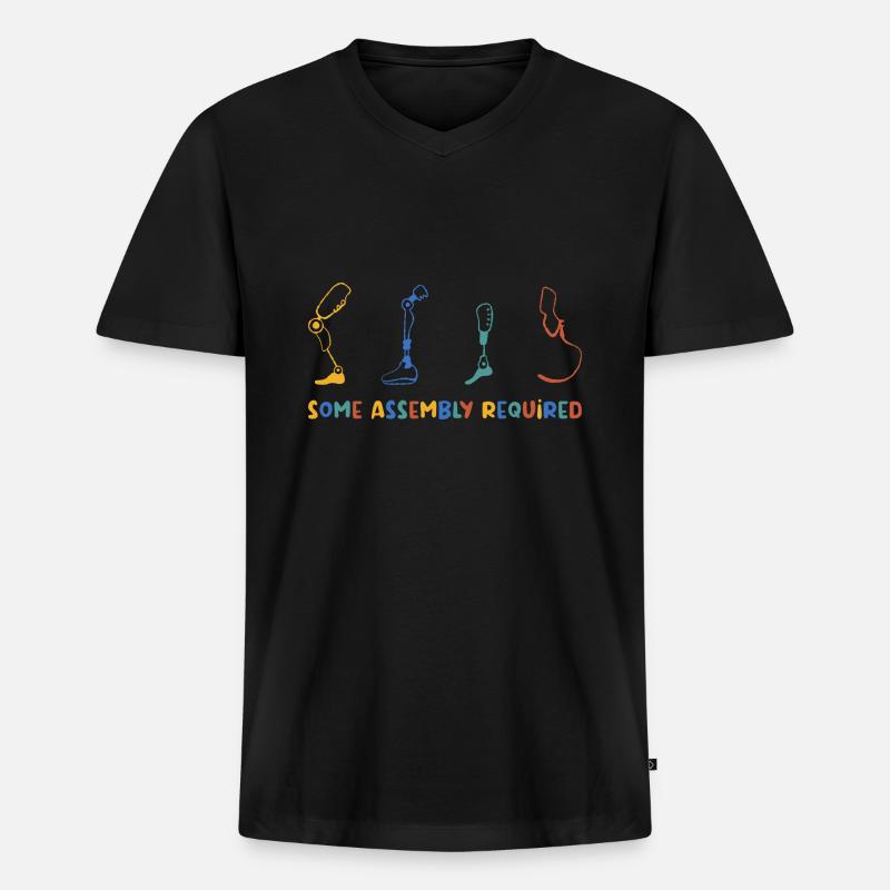 Prothese Amputiert Behinderung Geschenk - Männer Premium Bio T-Shirt mit V-Ausschnitt - Schwarz