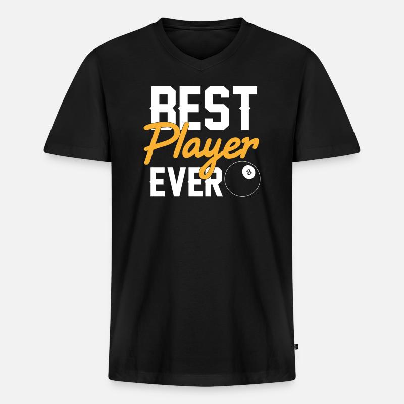 Best Player Ever Billard - Männer Premium Bio T-Shirt mit V-Ausschnitt - Schwarz