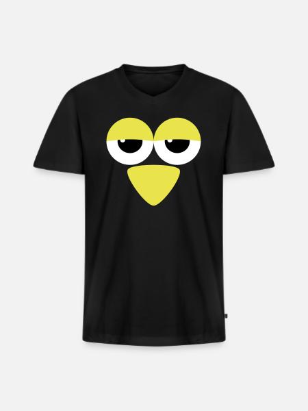 Eyes with beak - Men's Premium Organic T-shirt with V-neck - black