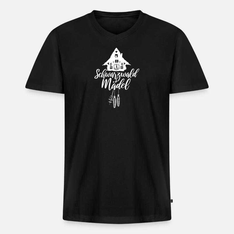 Schwarzwaldmädel - Männer Premium Bio T-Shirt mit V-Ausschnitt - Schwarz