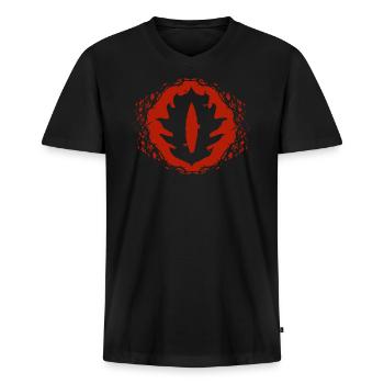 Le Hobbit L'œil de Sauron - T-shirt encolure en V Premium bio Homme - noir - Devant - Nico (187cm)