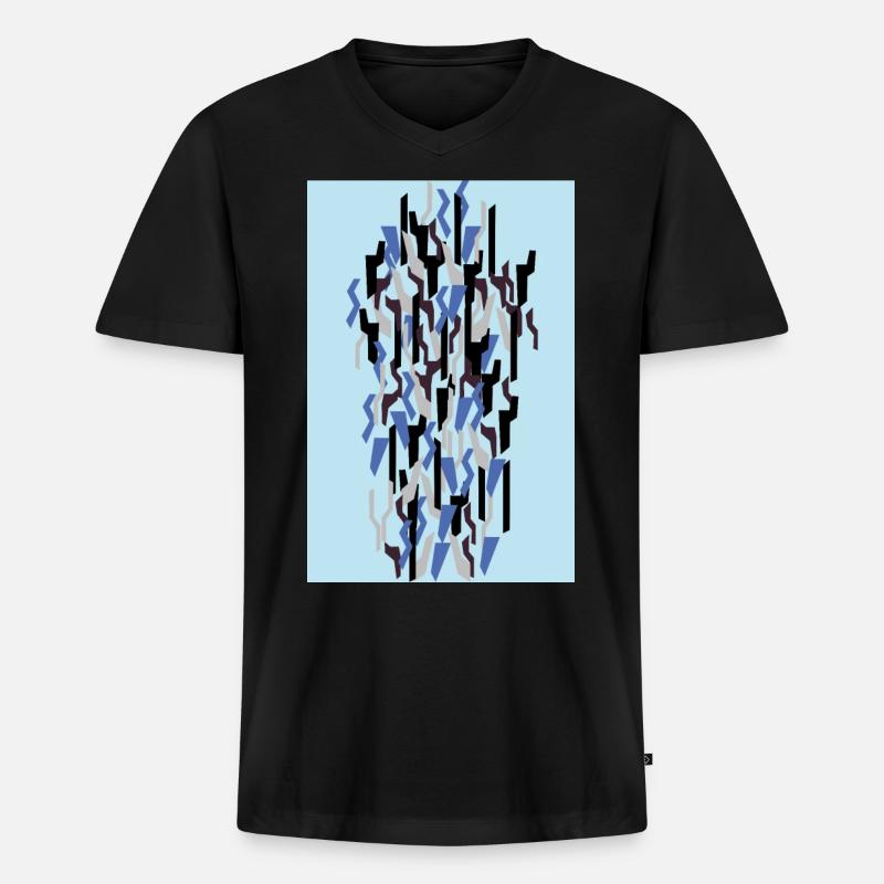 Camouflage Kunst Hellblau Gaming - Männer Premium Bio T-Shirt mit V-Ausschnitt - Schwarz