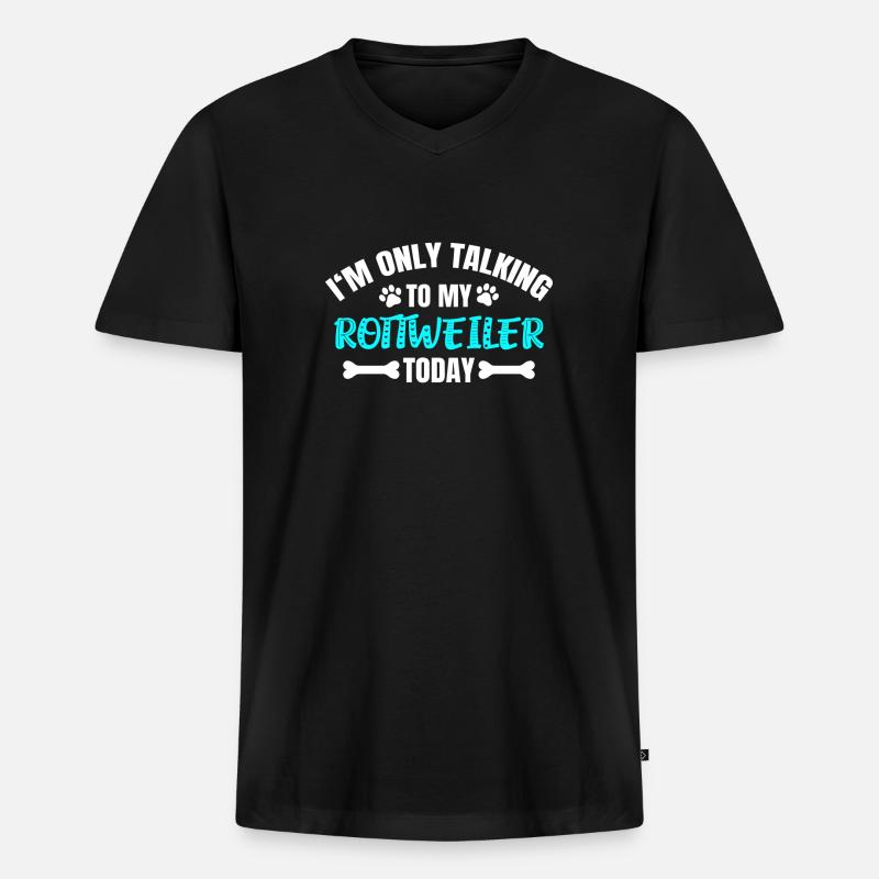 Rottweiler - Männer Premium Bio T-Shirt mit V-Ausschnitt - Schwarz