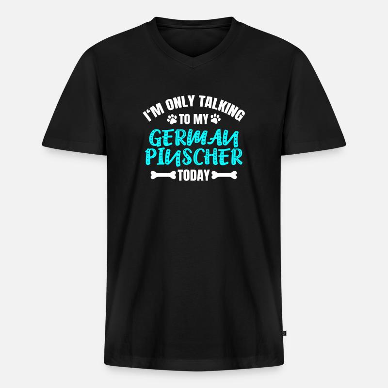 German Pinscher - Männer Premium Bio T-Shirt mit V-Ausschnitt - Schwarz