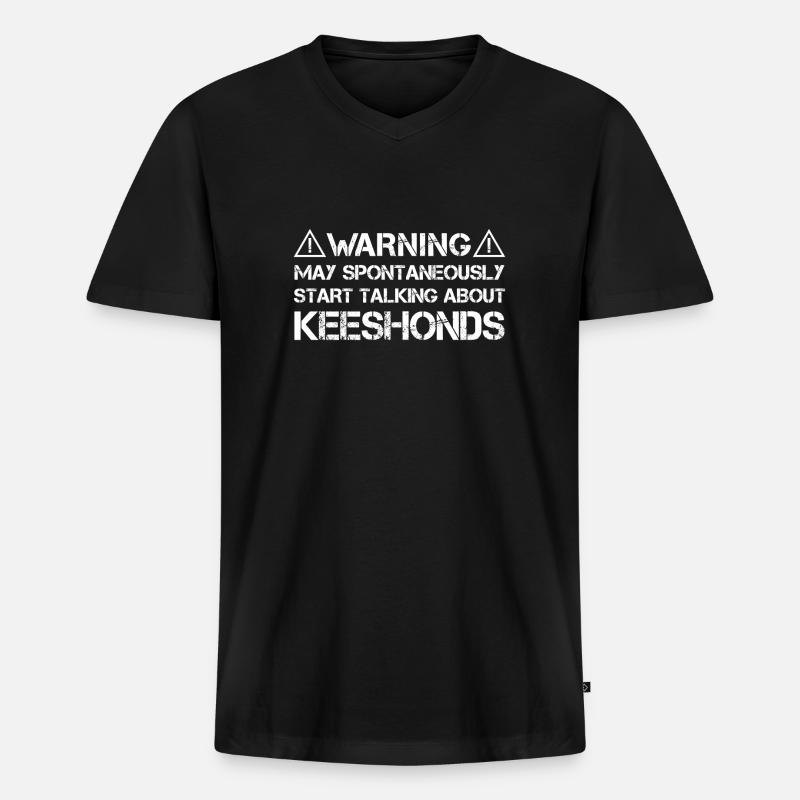 Keeshond - Männer Premium Bio T-Shirt mit V-Ausschnitt - Schwarz