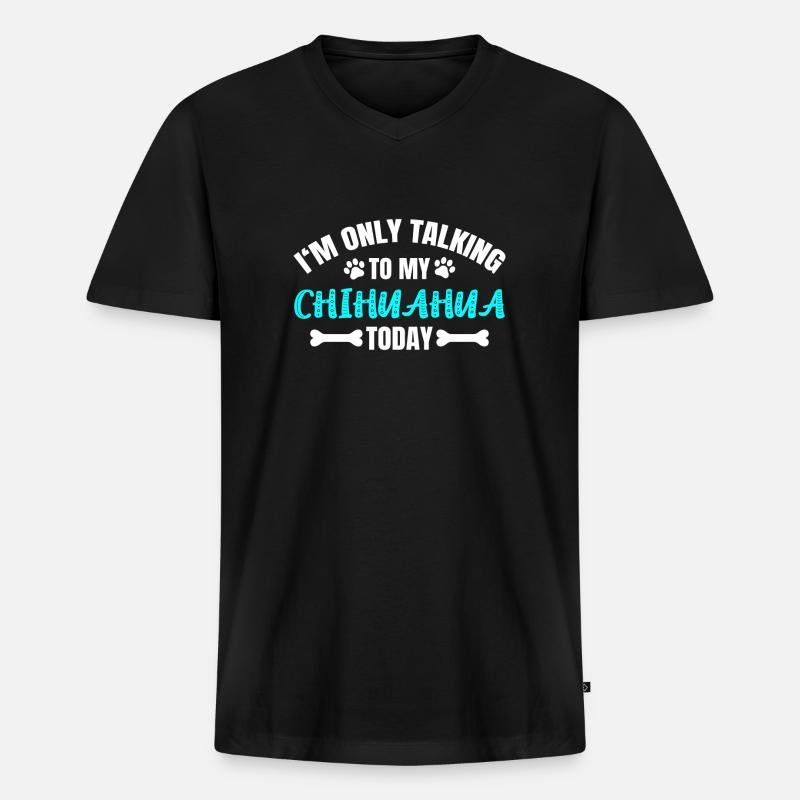 Chihuahua - Männer Premium Bio T-Shirt mit V-Ausschnitt - Schwarz