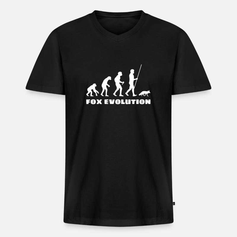 Renard Évolution - T-shirt encolure en V Premium bio Homme - noir