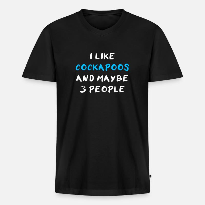 Cockapoo - Männer Premium Bio T-Shirt mit V-Ausschnitt - Schwarz