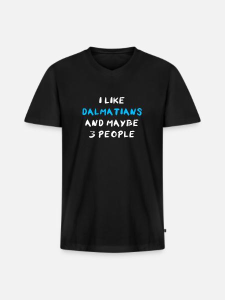 Dalmatian Dalmatiner - Männer Premium Bio T-Shirt mit V-Ausschnitt - Schwarz