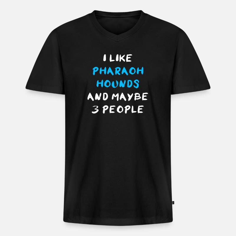 Pharaoh Hound - Männer Premium Bio T-Shirt mit V-Ausschnitt - Schwarz