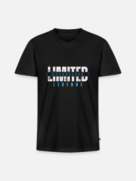 Limited Dachdecker Legende. - Männer Premium Bio T-Shirt mit V-Ausschnitt - Schwarz