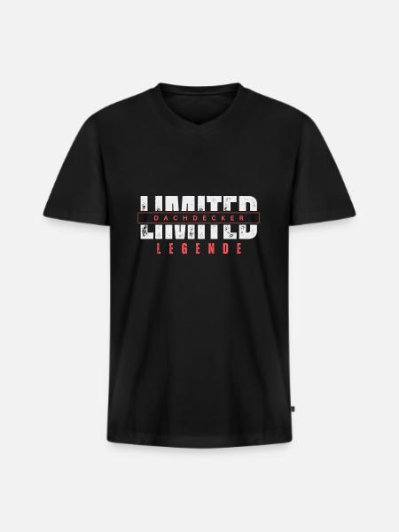 Limited Dachdecker Legende. - Männer Premium Bio T-Shirt mit V-Ausschnitt - Schwarz