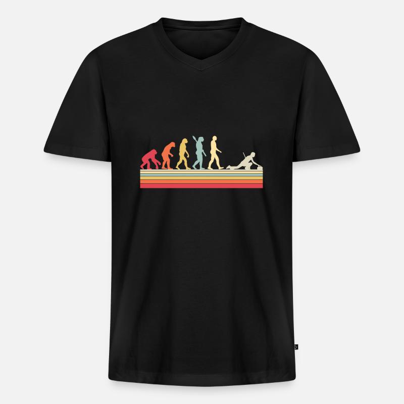 Équipe de curling Evolution - T-shirt encolure en V Premium bio Homme - noir