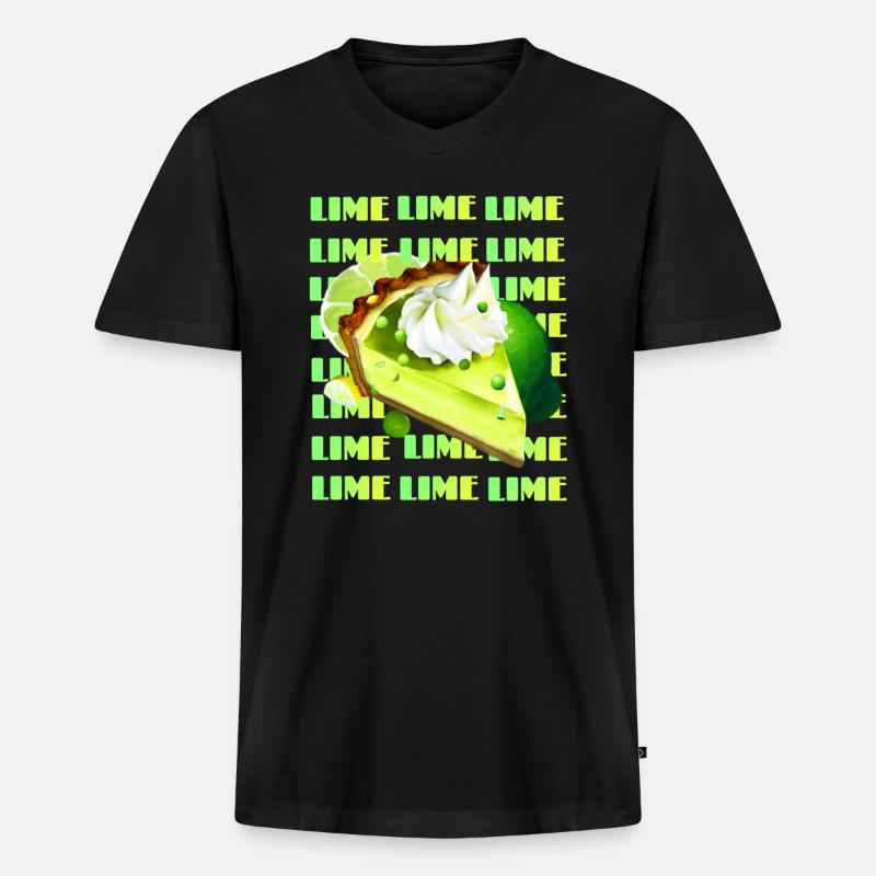 Key Lime Pie - Männer Premium Bio T-Shirt mit V-Ausschnitt - Schwarz