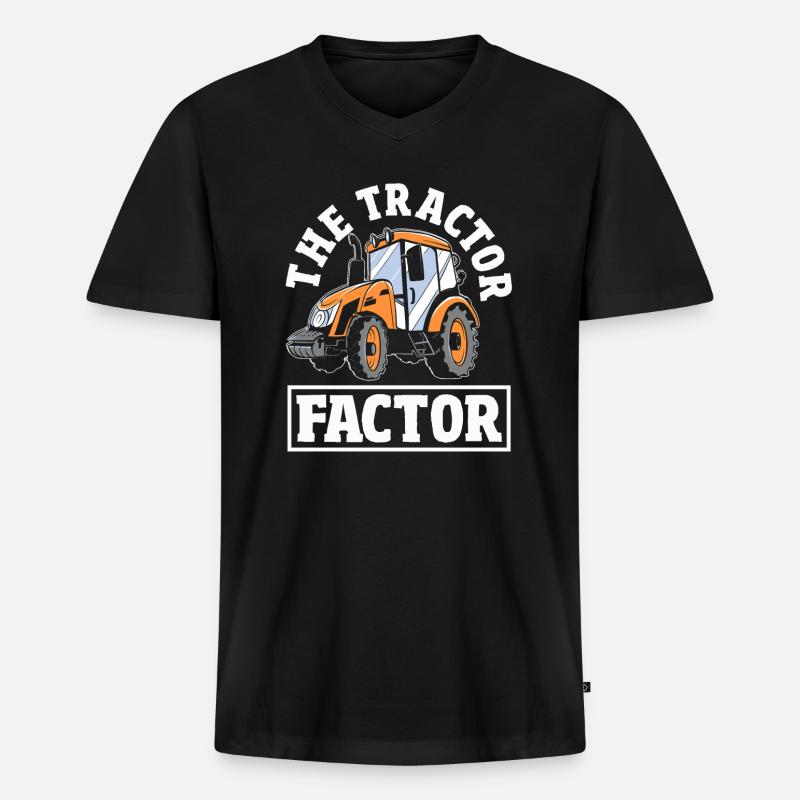 The Tractor Factor - Männer Premium Bio T-Shirt mit V-Ausschnitt - Schwarz