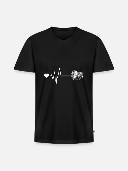 Sushi Pulse Heart Love - Men's Premium Organic T-shirt with V-neck - black