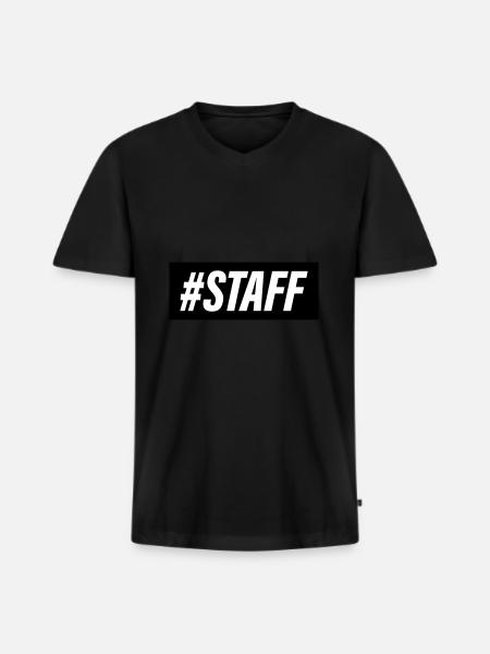 Staff Member - Men's Premium Organic T-shirt with V-neck - black