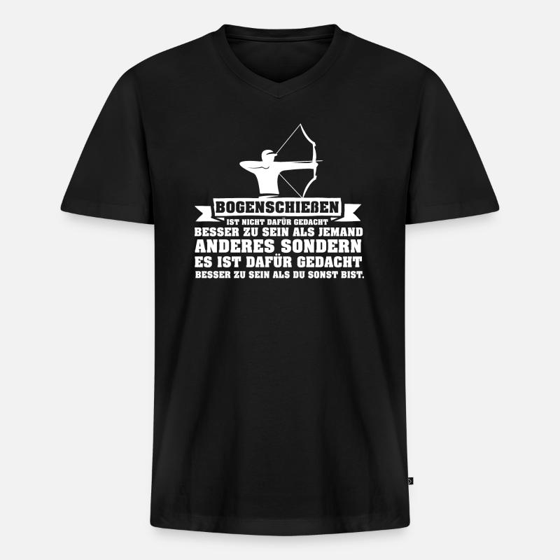 Bogenschießen ist anders Geschenk Bogenschütze - Männer Premium Bio T-Shirt mit V-Ausschnitt - Schwarz