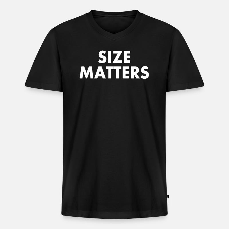Size matters - Männer Premium Bio T-Shirt mit V-Ausschnitt - Schwarz