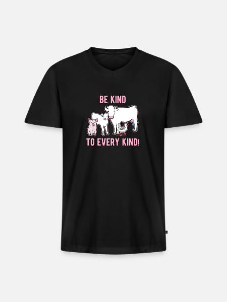 Be nice to animals - Men's Premium Organic T-shirt with V-neck - black