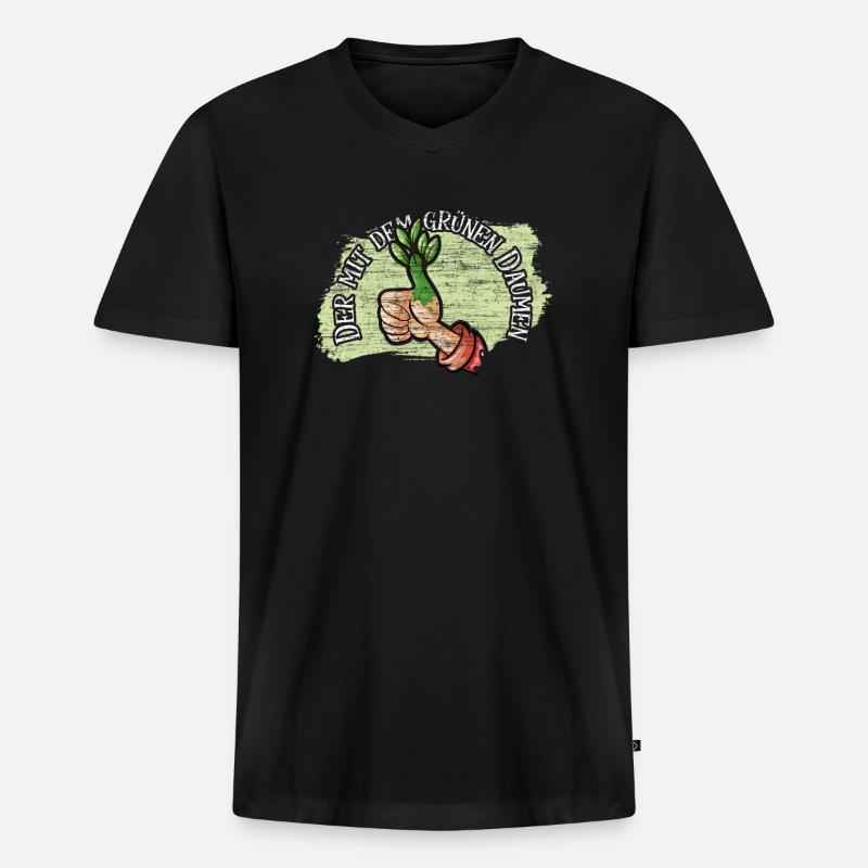 Gärtner Garten - Männer Premium Bio T-Shirt mit V-Ausschnitt - Schwarz