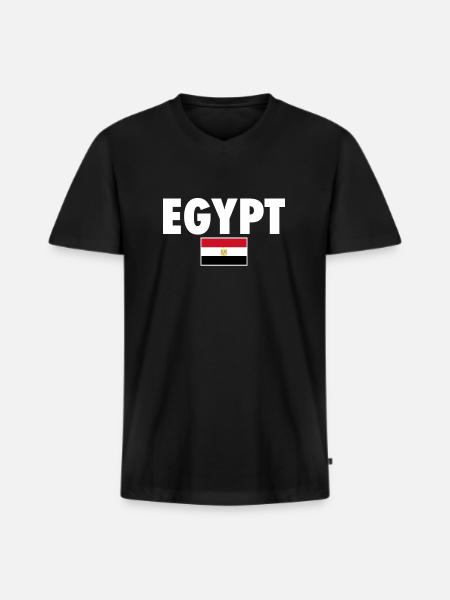 Egypt Egyptian Flag Egyptian - Men's Premium Organic T-shirt with V-neck - black
