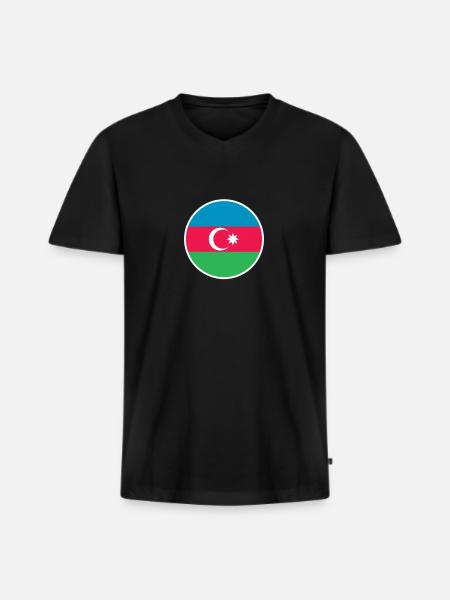 Azerbaijan Azerbaijan Flag - Men's Premium Organic T-shirt with V-neck - black