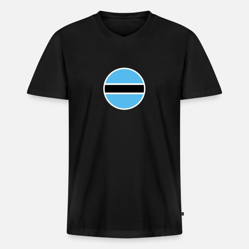 Botswana Botswana drapeau botswanais - T-shirt encolure en V Premium bio Homme - noir