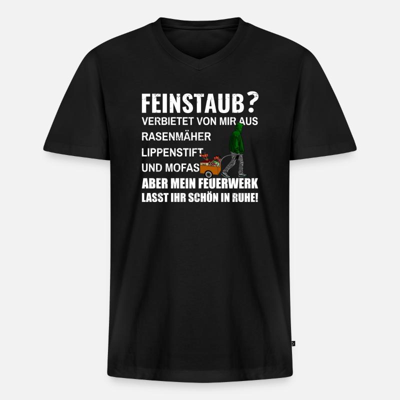 Pro Feuerwerk Pyro Silvester - Männer Premium Bio T-Shirt mit V-Ausschnitt - Schwarz