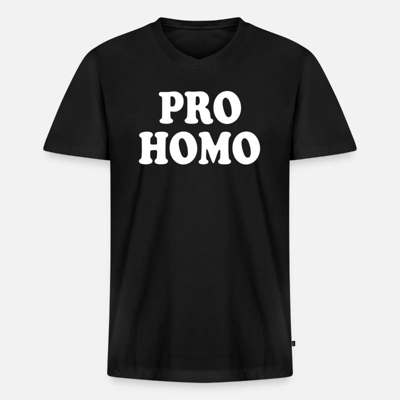Pro homo - Männer Premium Bio T-Shirt mit V-Ausschnitt - Schwarz