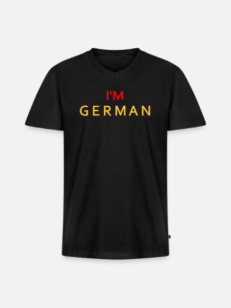 Im german - Männer Premium Bio T-Shirt mit V-Ausschnitt - Schwarz