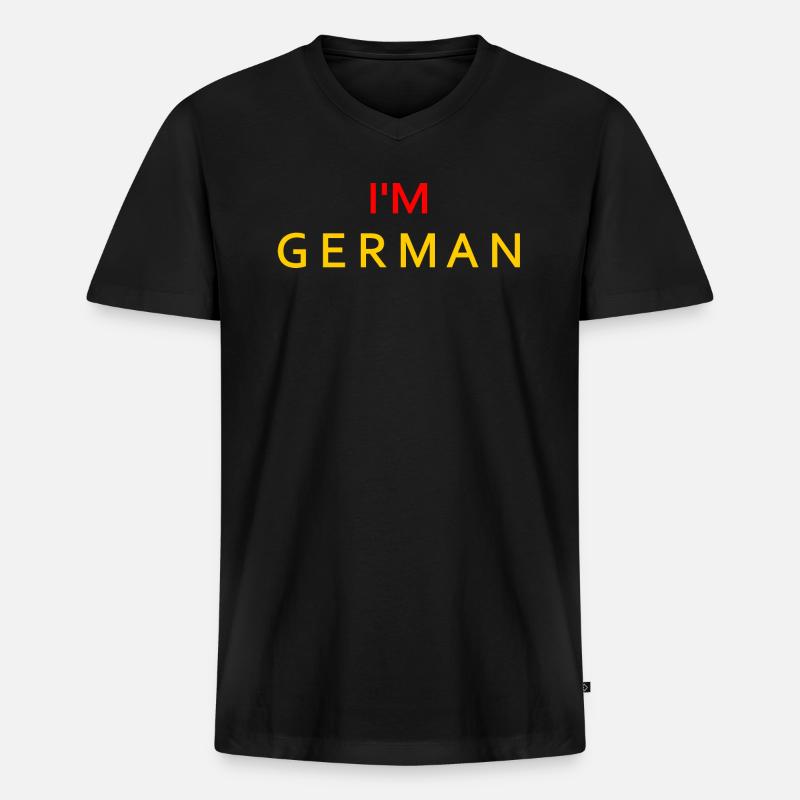 Im german - Männer Premium Bio T-Shirt mit V-Ausschnitt - Schwarz