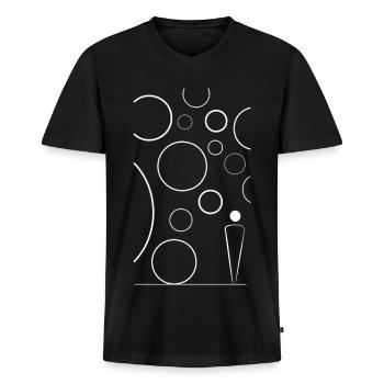 Impressions w - Men's Premium Organic T-shirt with V-neck - black - Front - Nico (187cm)