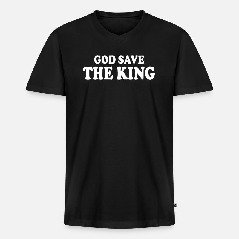 god save the king - Männer Premium Bio T-Shirt mit V-Ausschnitt - Schwarz