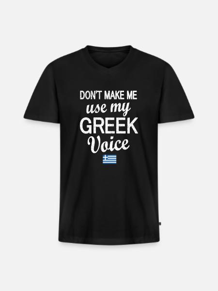 Grèce Grèce Drapeau Racines grecques - T-shirt encolure en V Premium bio Homme - noir