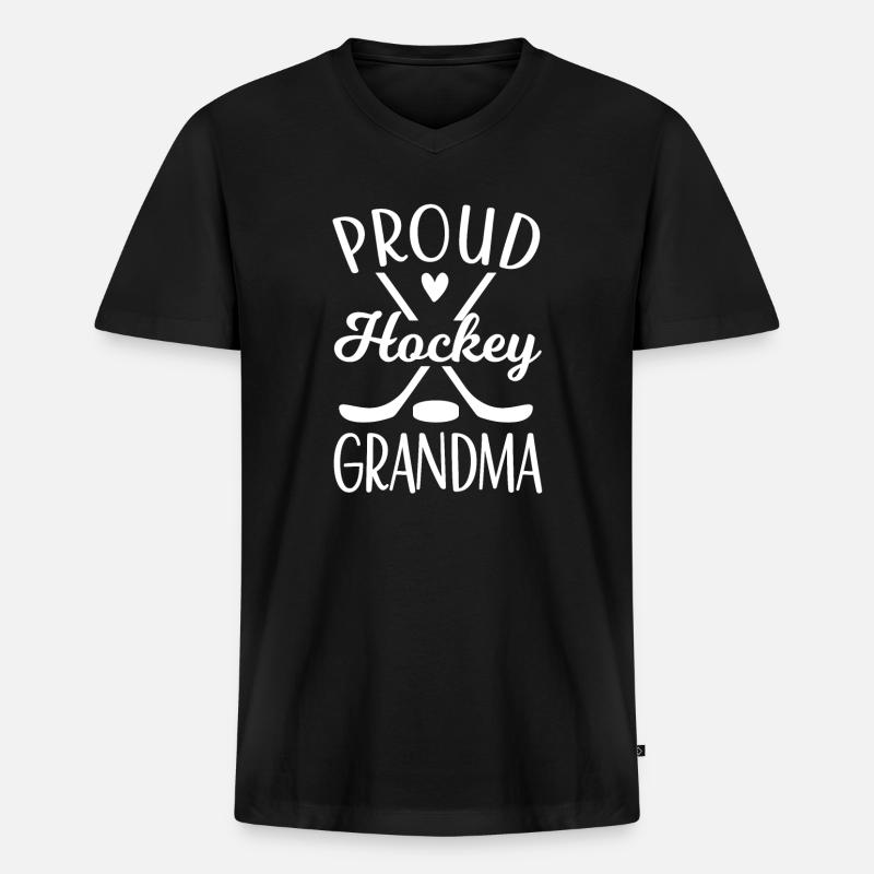 Stolze Eishockey-Großmutter Eishockey-Großmutter - Männer Premium Bio T-Shirt mit V-Ausschnitt - Schwarz