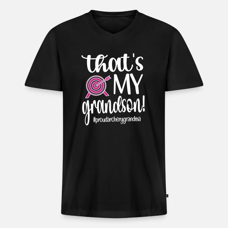 Bogenschießen-Oma Von Bogenschützen Großmutter - Männer Premium Bio T-Shirt mit V-Ausschnitt - Schwarz