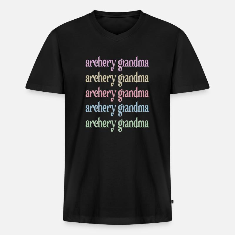 Bogenschießen-Oma Von Bogenschützen Großmutter - Männer Premium Bio T-Shirt mit V-Ausschnitt - Schwarz