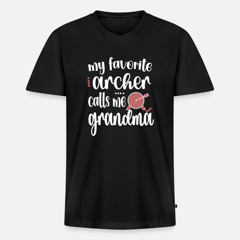 Bogenschießen-Oma Von Bogenschützen Großmutter - Männer Premium Bio T-Shirt mit V-Ausschnitt - Schwarz