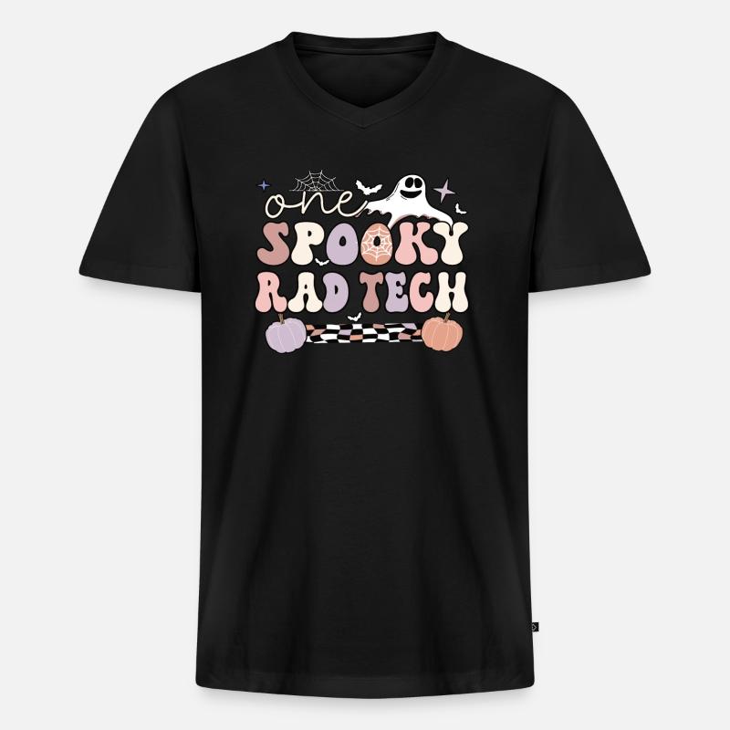Radiology Tech Halloween Radiology Technologist - Männer Premium Bio T-Shirt mit V-Ausschnitt - Schwarz