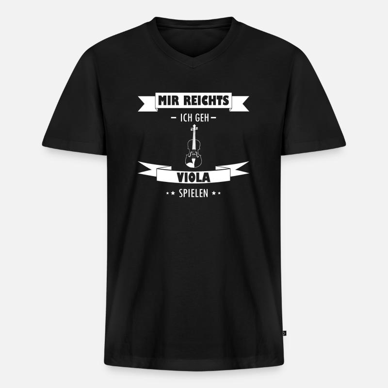 Viola Bratsche Spruch Humor - Männer Premium Bio T-Shirt mit V-Ausschnitt - Schwarz