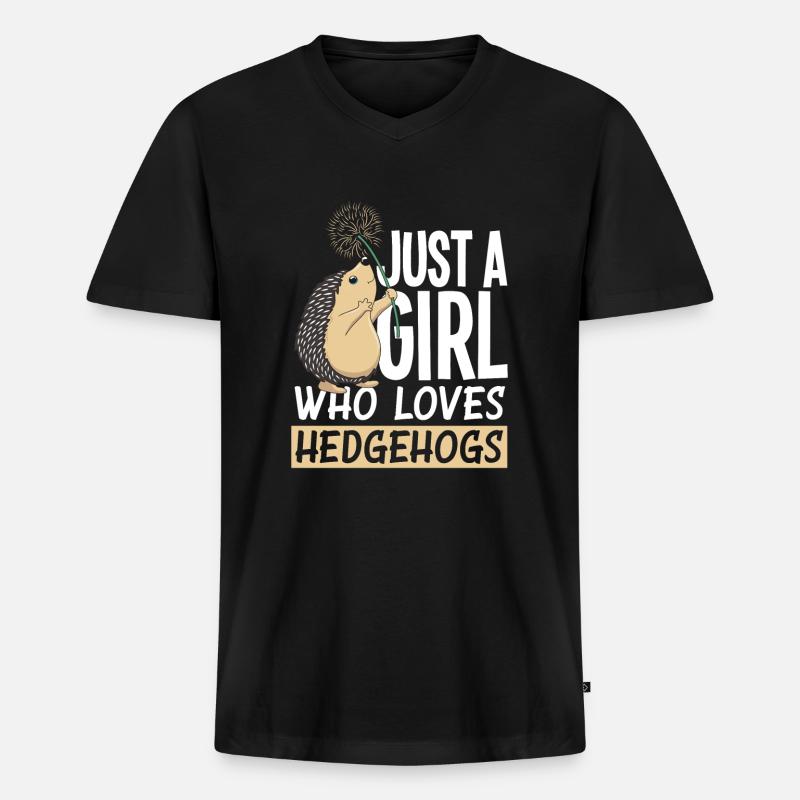 Igel Igel Igel - Männer Premium Bio T-Shirt mit V-Ausschnitt - Schwarz