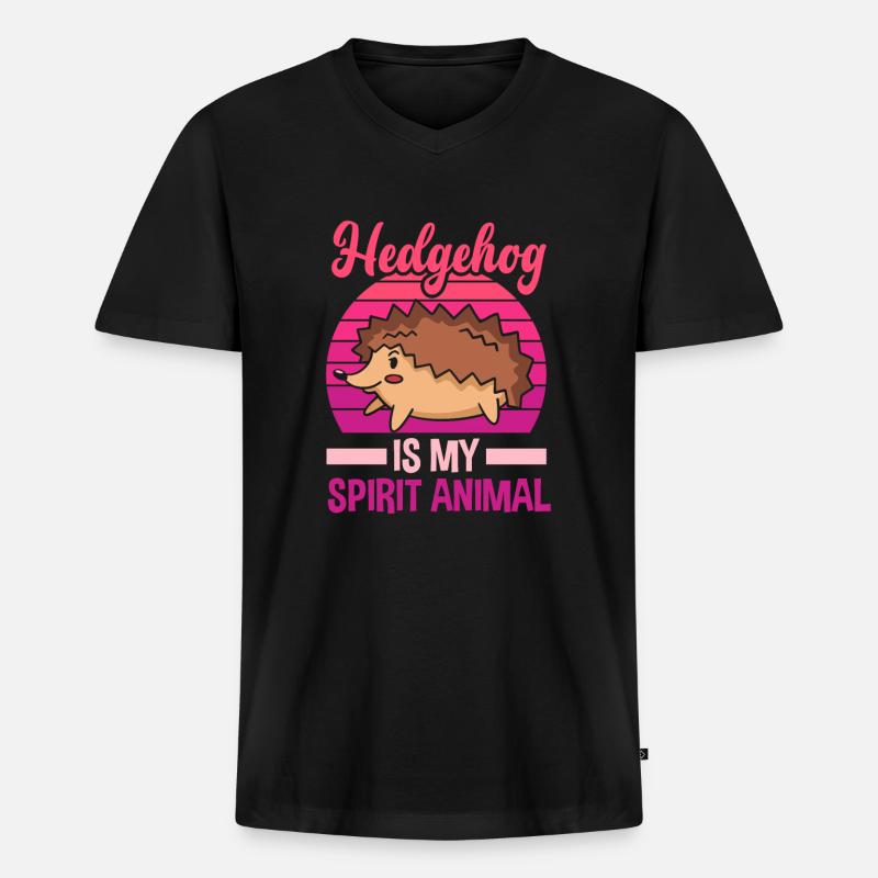 Igel Igel Igel - Männer Premium Bio T-Shirt mit V-Ausschnitt - Schwarz