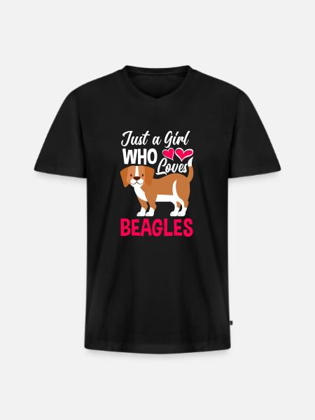 Funny Beagle Gift Beagle Girl - Men's Premium Organic T-shirt with V-neck - black