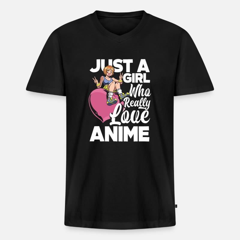 Lustiges Anime Geschenk - Männer Premium Bio T-Shirt mit V-Ausschnitt - Schwarz