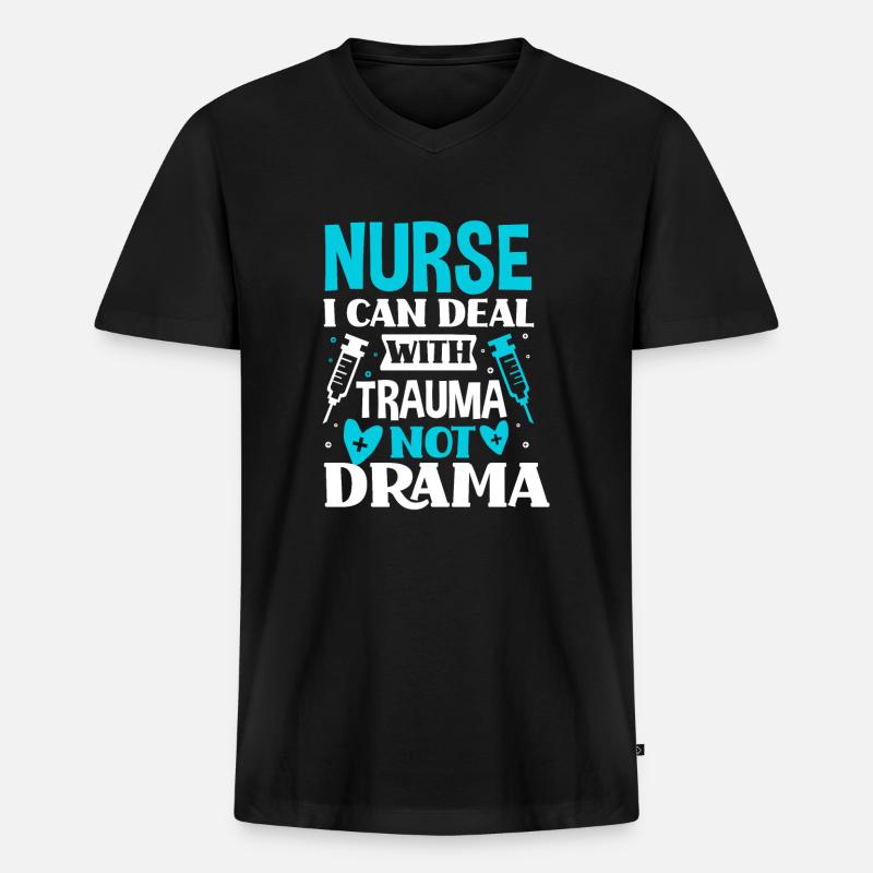 Krankenschwester Pfleger Krankenpfleger - Männer Premium Bio T-Shirt mit V-Ausschnitt - Schwarz