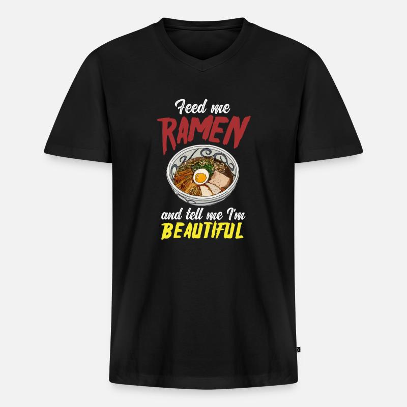 Lustiges Ramen Geschenk - Männer Premium Bio T-Shirt mit V-Ausschnitt - Schwarz