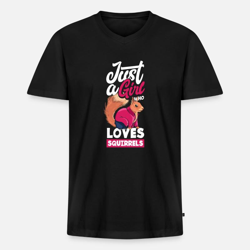 Eichhörnchen - Männer Premium Bio T-Shirt mit V-Ausschnitt - Schwarz