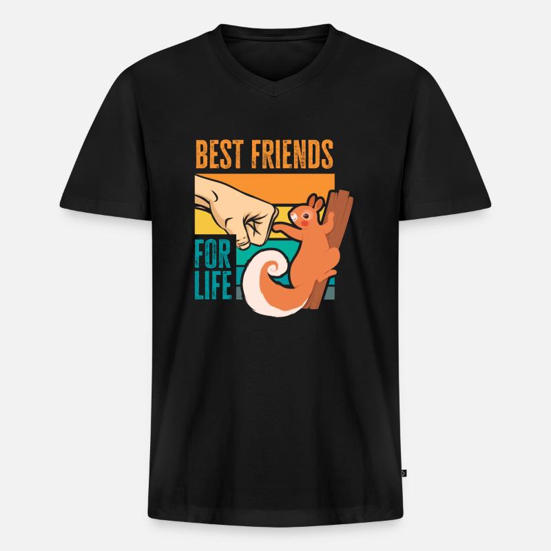 Eichhörnchen - Männer Premium Bio T-Shirt mit V-Ausschnitt - Schwarz