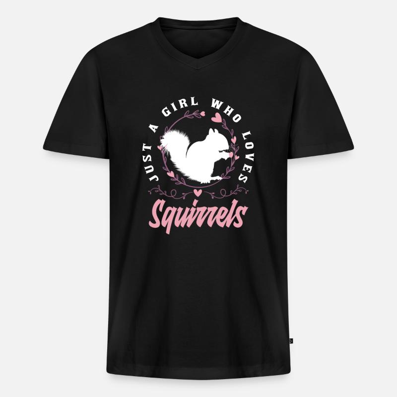Eichhörnchen - Männer Premium Bio T-Shirt mit V-Ausschnitt - Schwarz